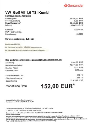 Fahrzeugabbildung Volkswagen Golf VII Variant >Navi/Klima/VW Connect<
