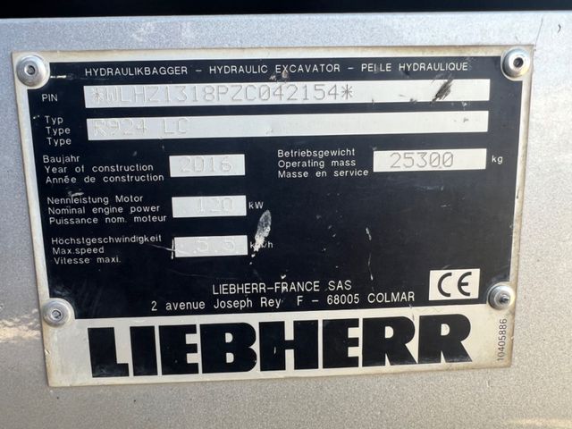 Liebherr 924 LC,Bj. 2016, BS. 10.039,SW,Top maschine