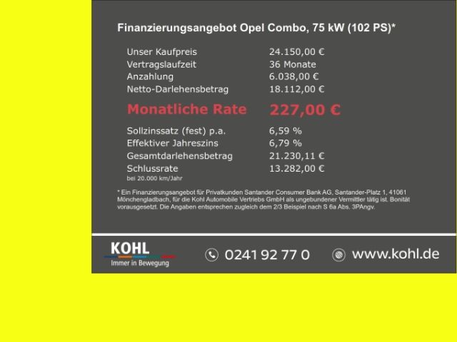 Opel Combo Cargo 1.5 D EU6e Winter-Paket Rückfahrk. T