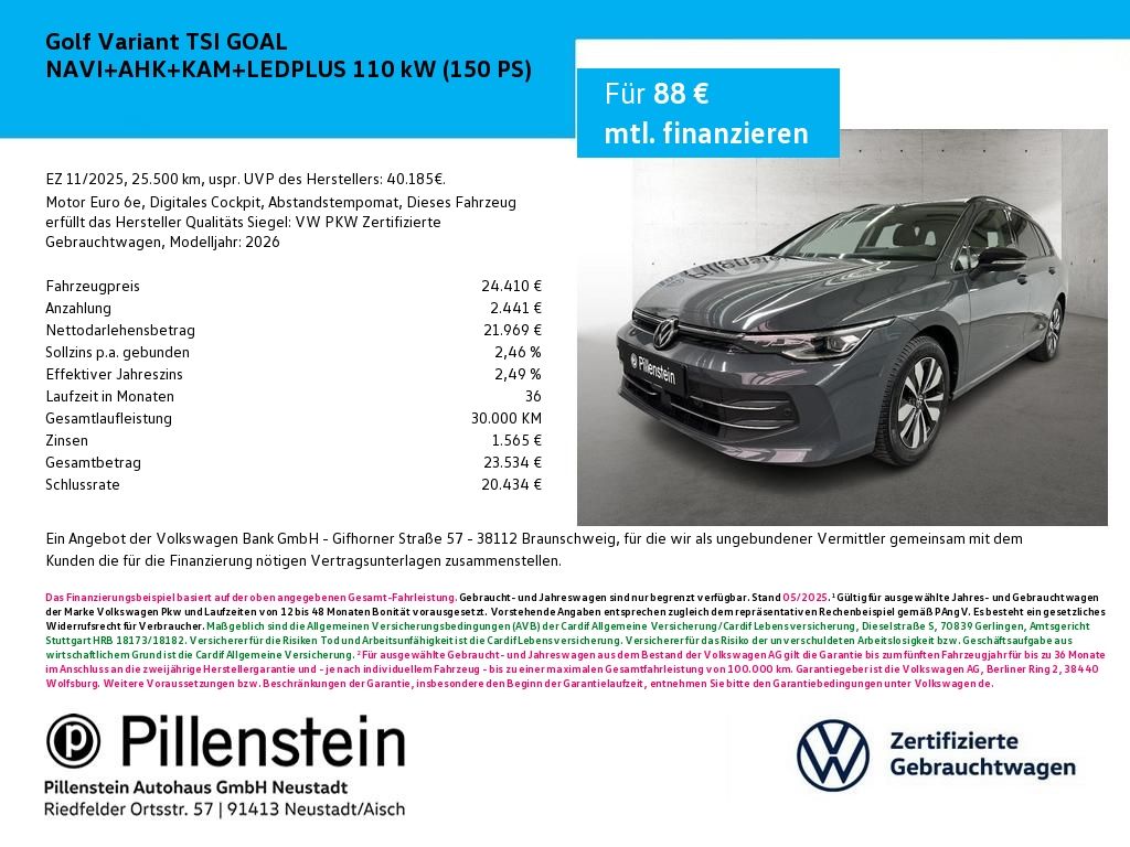Volkswagen Golf Variant TSI GOAL NAVI AHK KAM LEDPLUS foto 1
