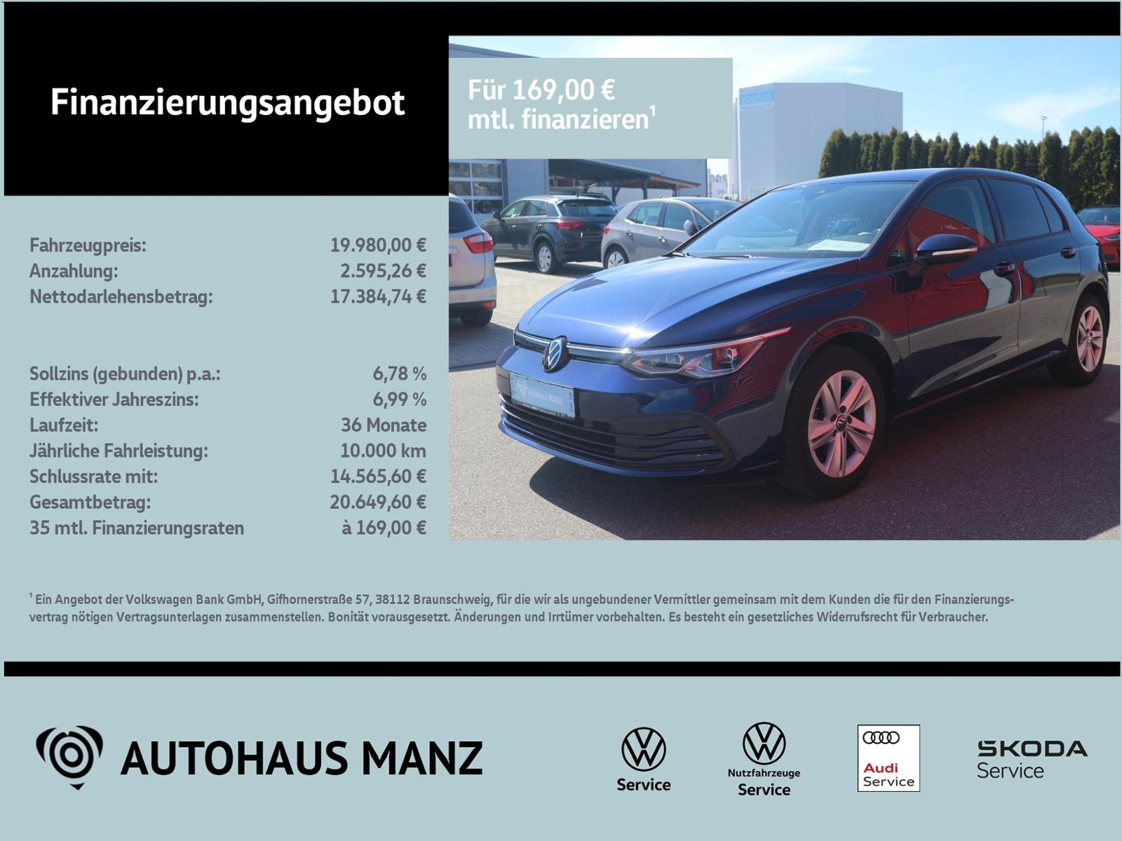 Volkswagen Golf VIII Lim. 1.5 TSI Life KLIMA LED NAVI ALU