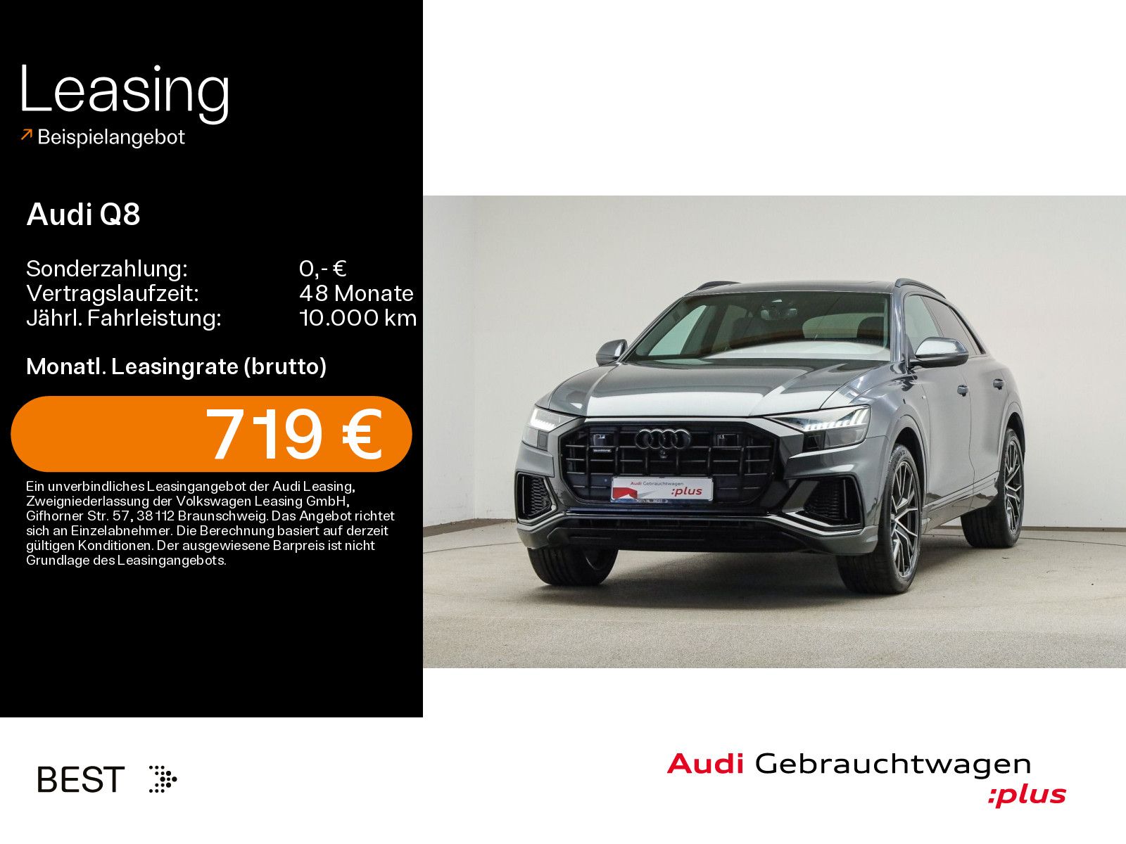 Audi Q8 55 TFSI 2 x S line AHK, Pano, B&O, Assist