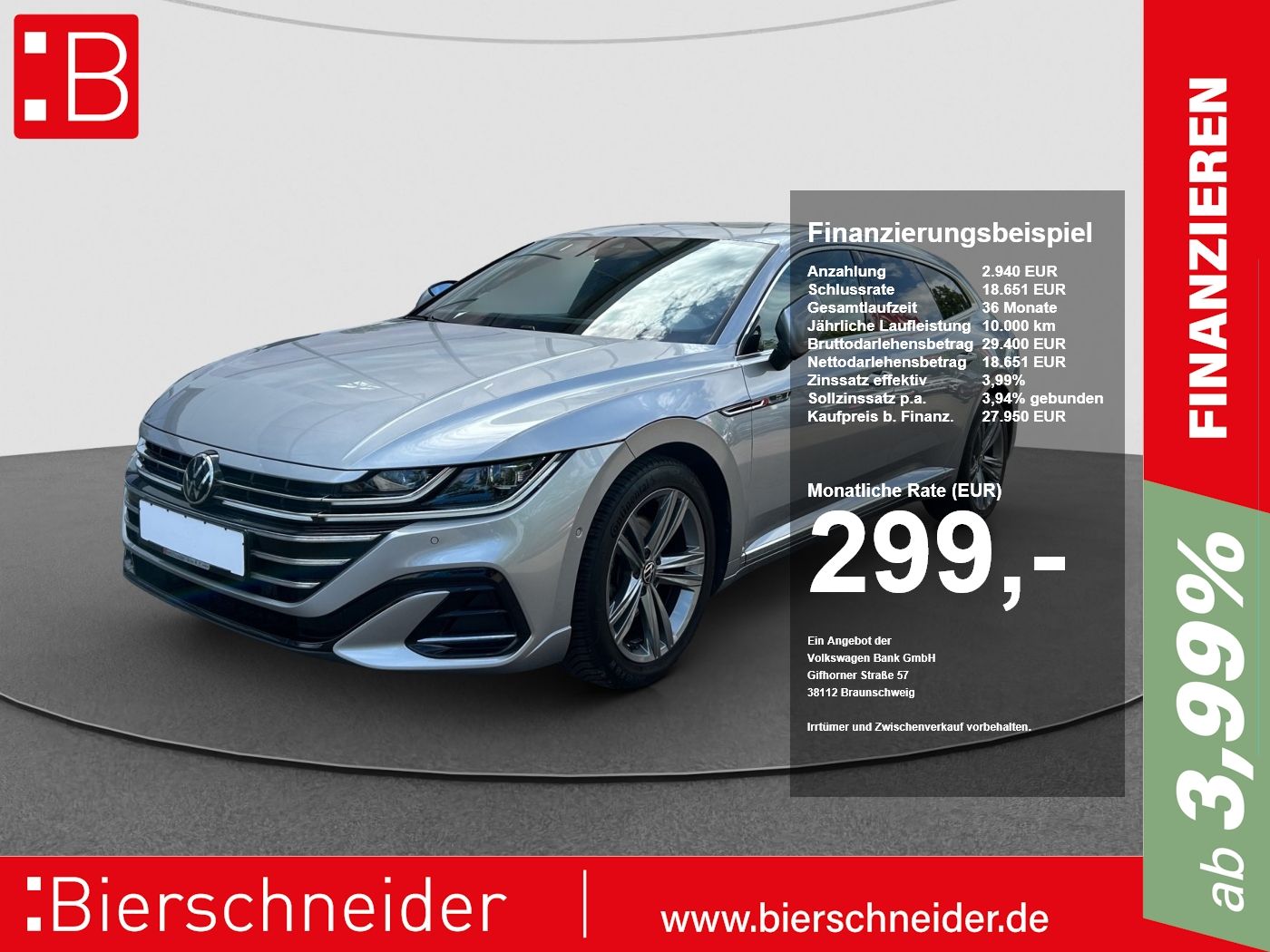 VW Arteon SB 2.0 TSI DSG R-Line NAV AHK KAM LEDER L