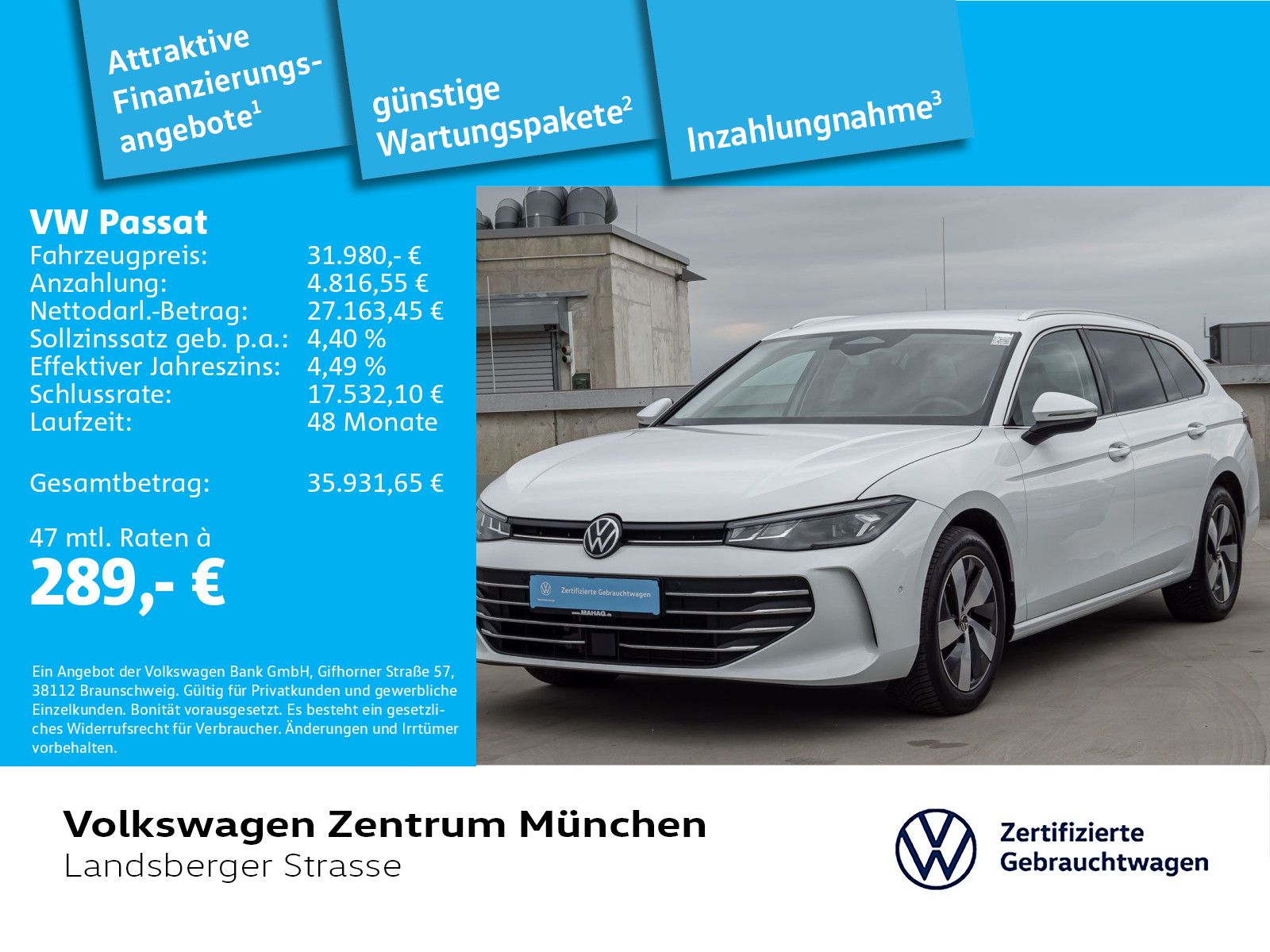 VW Passat Business 1,5 eTSI ACC DCC LED Navi RearVi