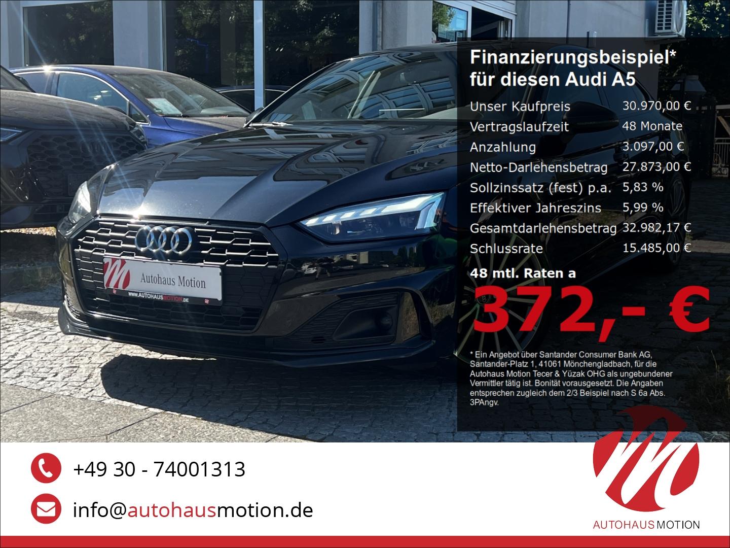 Audi A5 Sportback 40 TDI 2x S-Line 2.0 Matrix Kamera 