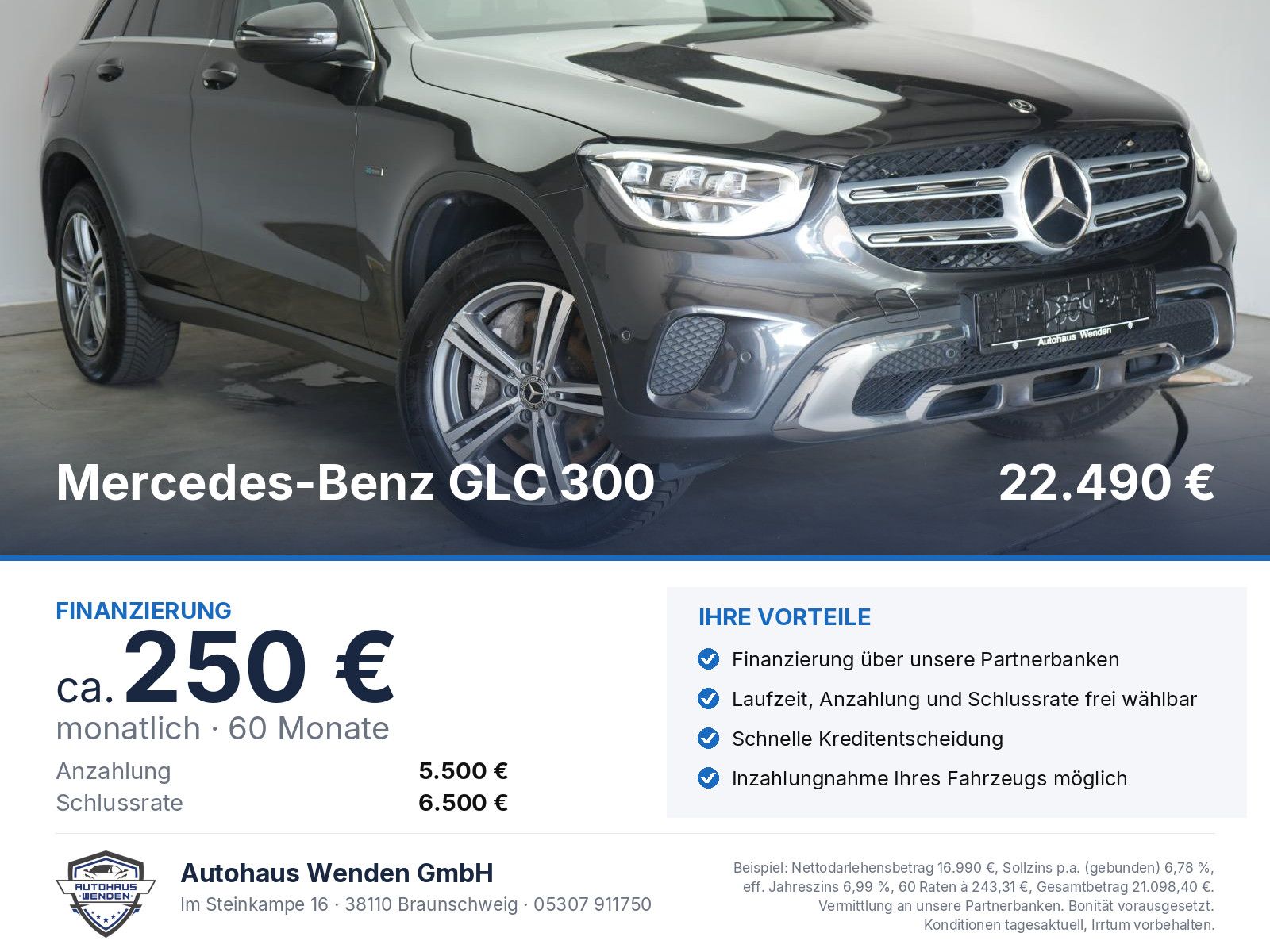 Mercedes-Benz GLC 300 e 4Matic 9G-Tronic Distronic/Carplay/Lan