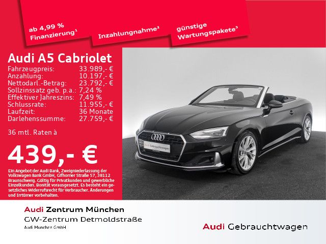 Audi A5 Cabriolet 40 TFSI S tronic Navi+/Kamera/PDC+