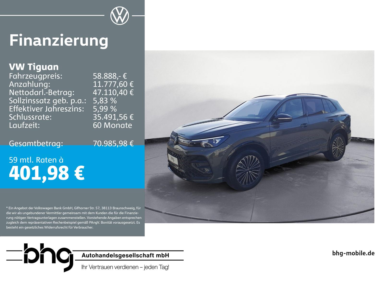 Volkswagen Tiguan R-Line 2,0 l TDI SCR 4MOTION   7-Gang-Dop