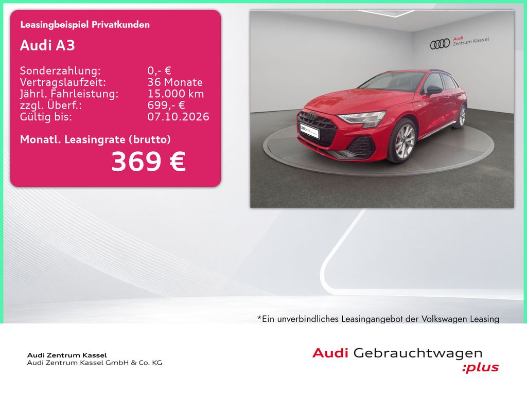 A3 SB 45 TFSI e S line Matrix SONOS AHK HuD Kam.