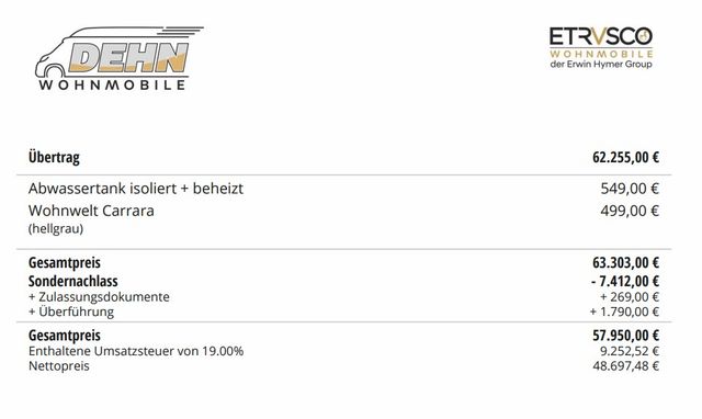 Etrusco CV 600 SB 7.412,00€ Sondernachlass!