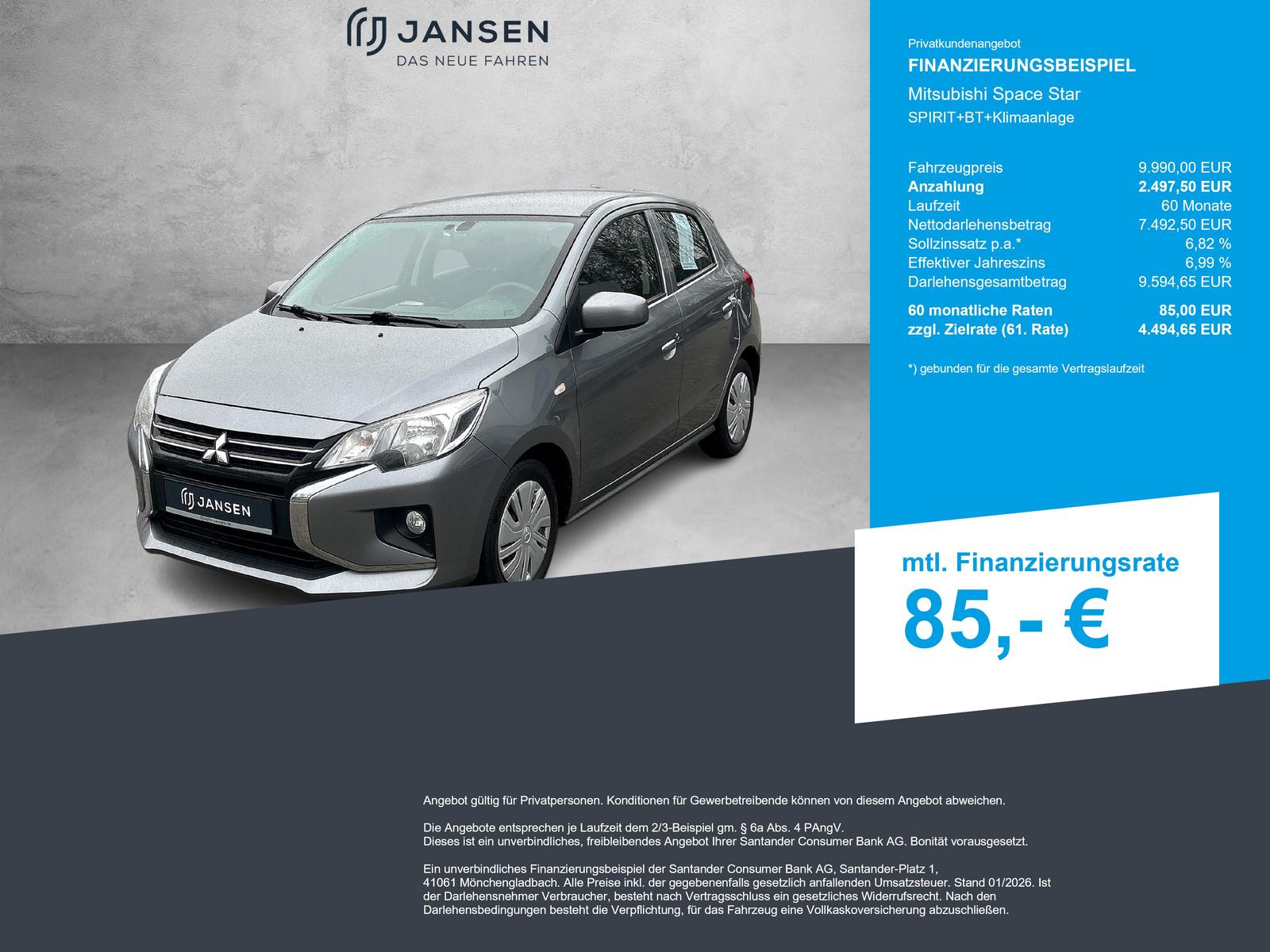 Mitsubishi Space Star SPIRIT+BT+Klimaanlage