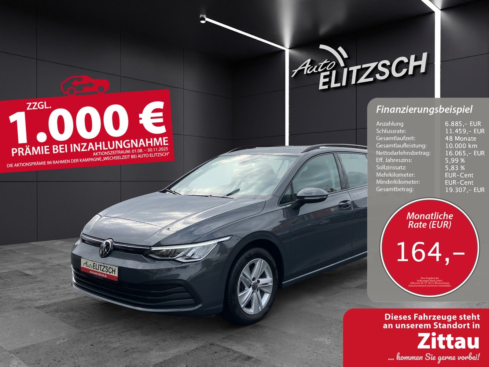 Fahrzeugabbildung Volkswagen Golf VIII Variant TDI Life DSG LED Navi AID ACC