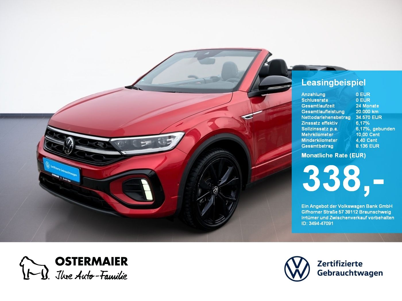 Volkswagen T-Roc Cabriolet R-LINE BLACK 1.5TSI 150PS DSG NP