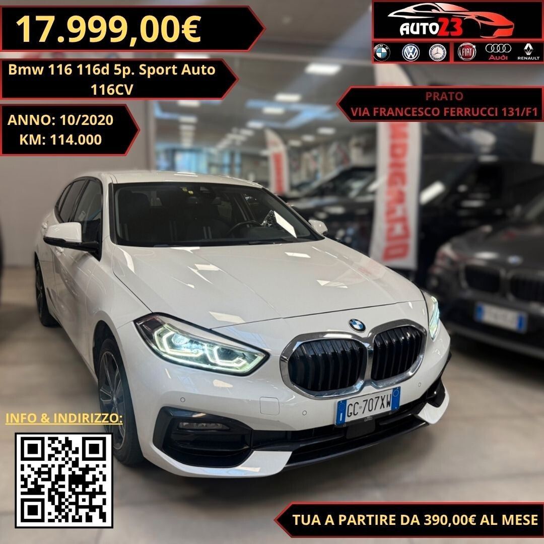 BMW Bmw 116 116d 5p. Sport Auto 116CV Ok Neopatentat