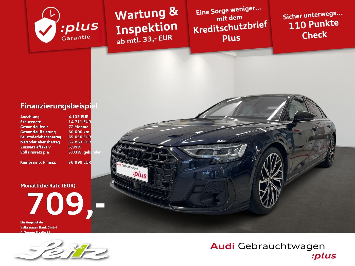 AUDI A8 50 TDI quattro *AHK*HEAD-UP*PANO*B&amp;O*