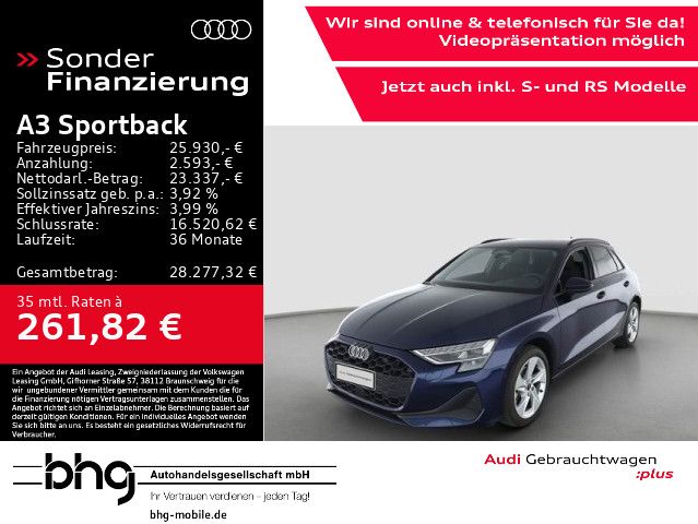 A3 Sportback 30 TFSI Virtual ACC Navi LED Keyles
