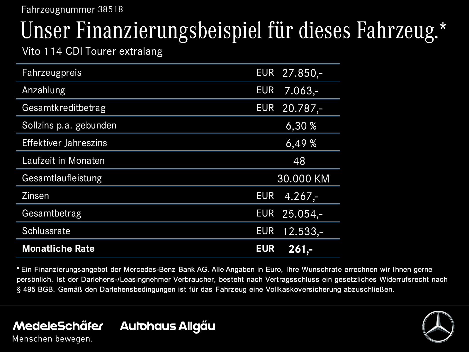 Mercedes-Benz Vito 114 CDI Tourer extralang KAMERA 8-SITZE