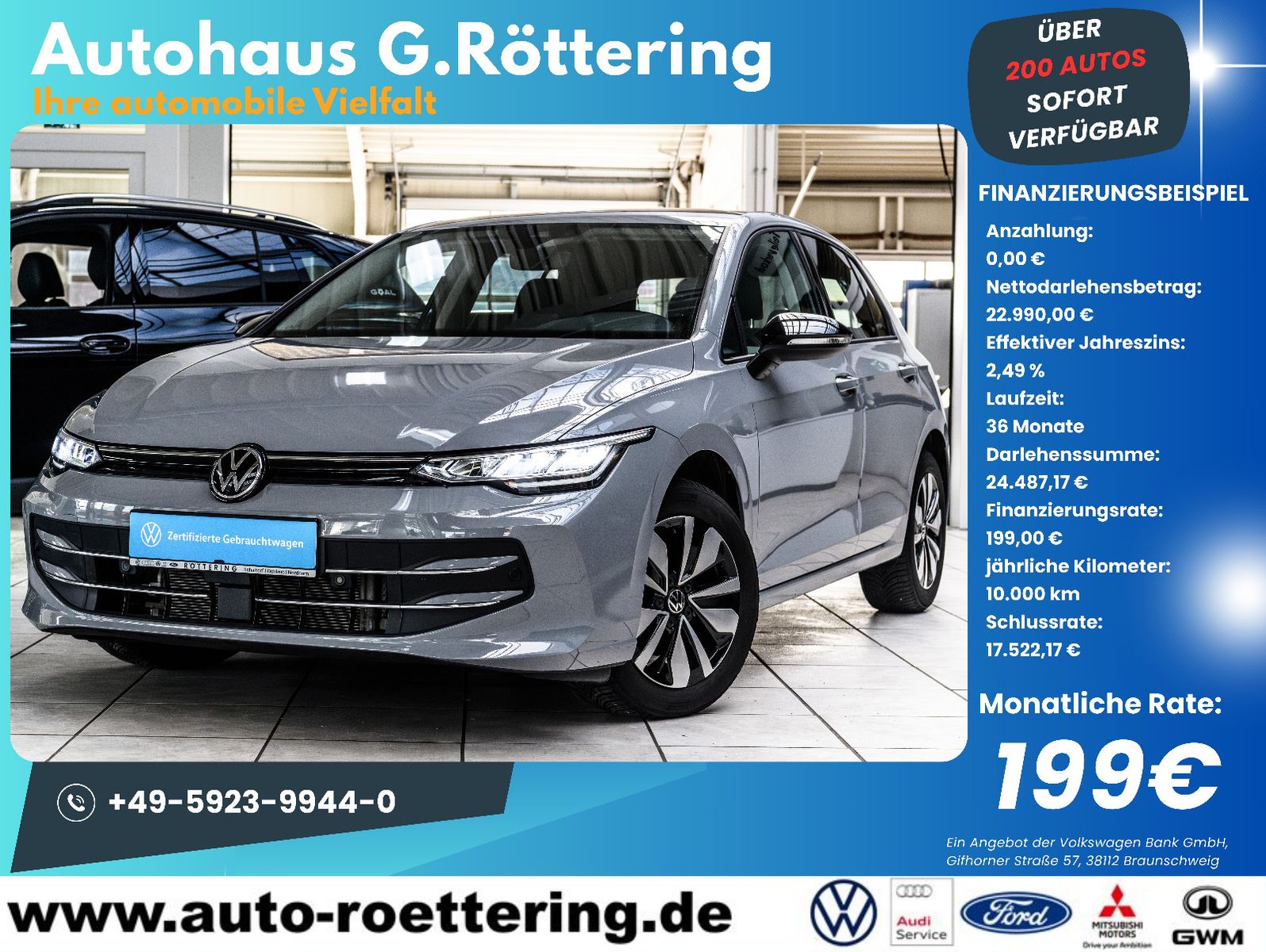 Fahrzeugabbildung Volkswagen Golf VIII Goal 1.5 TSI LED+APP+ACC+PDC+5 J.GAR.