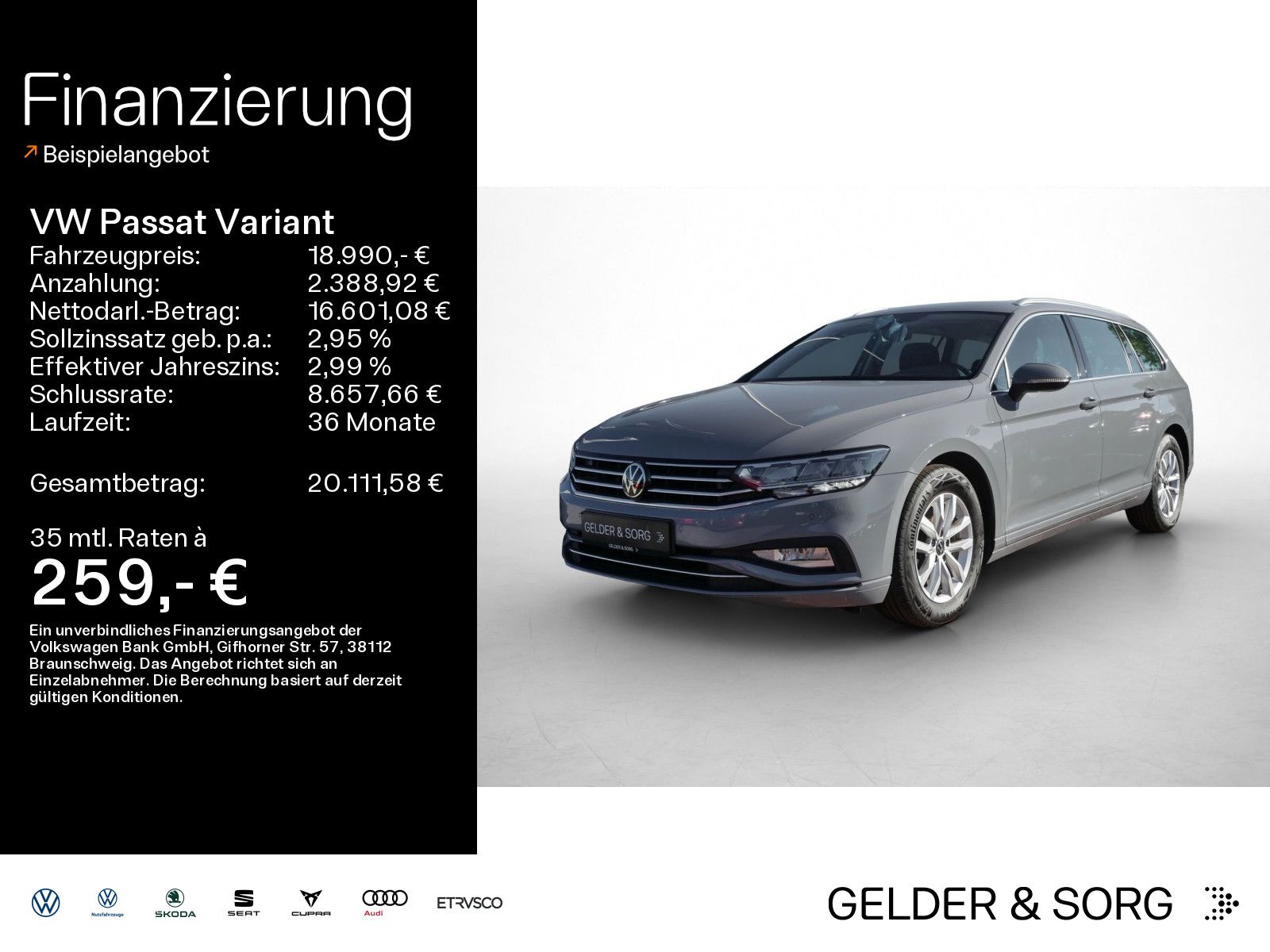 Volkswagen Passat Variant 2.0 TDI Business RFK*LED*ACC*Navi