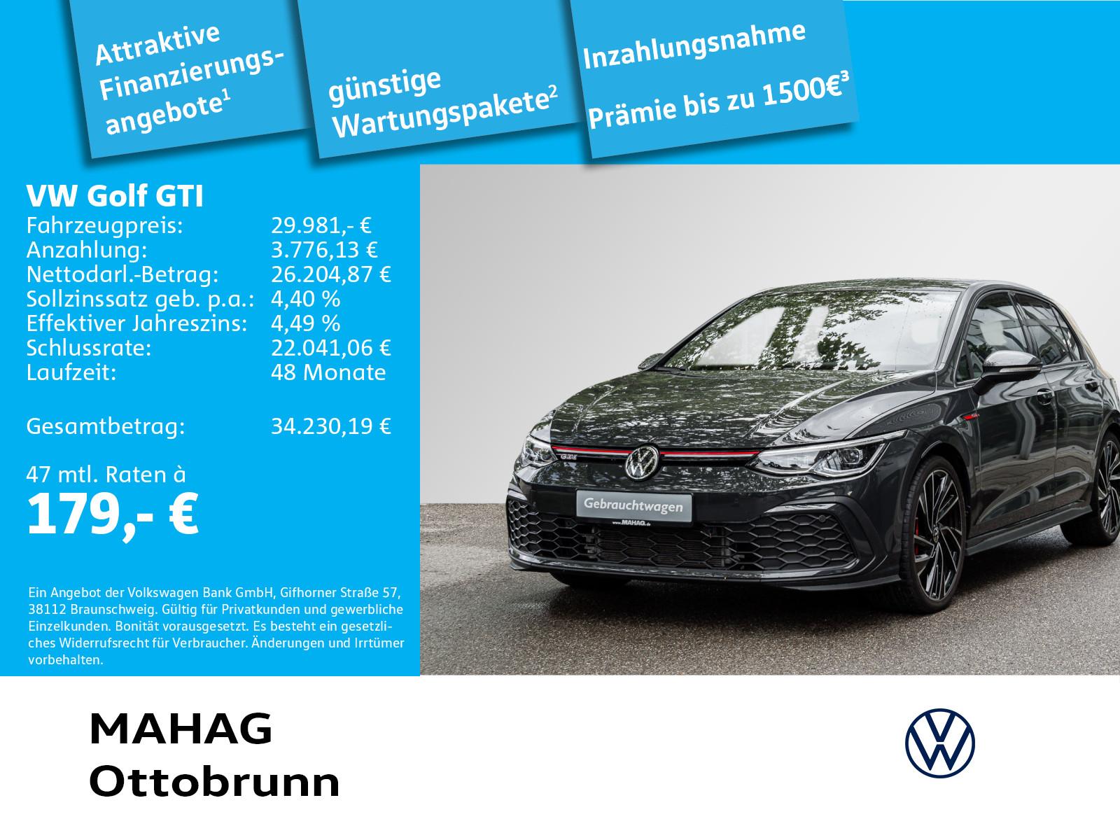 Volkswagen Golf VIII GTI 2.0 TSI LED+ Navi ParkPilot App DS