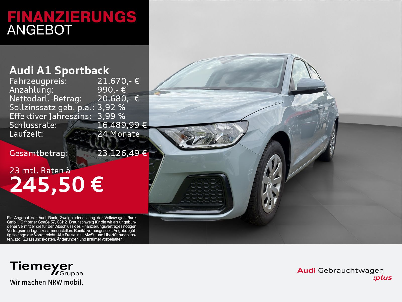 AUDI A1 Sportback 30 TFSI ADVANCED LM16 PDC SITZH