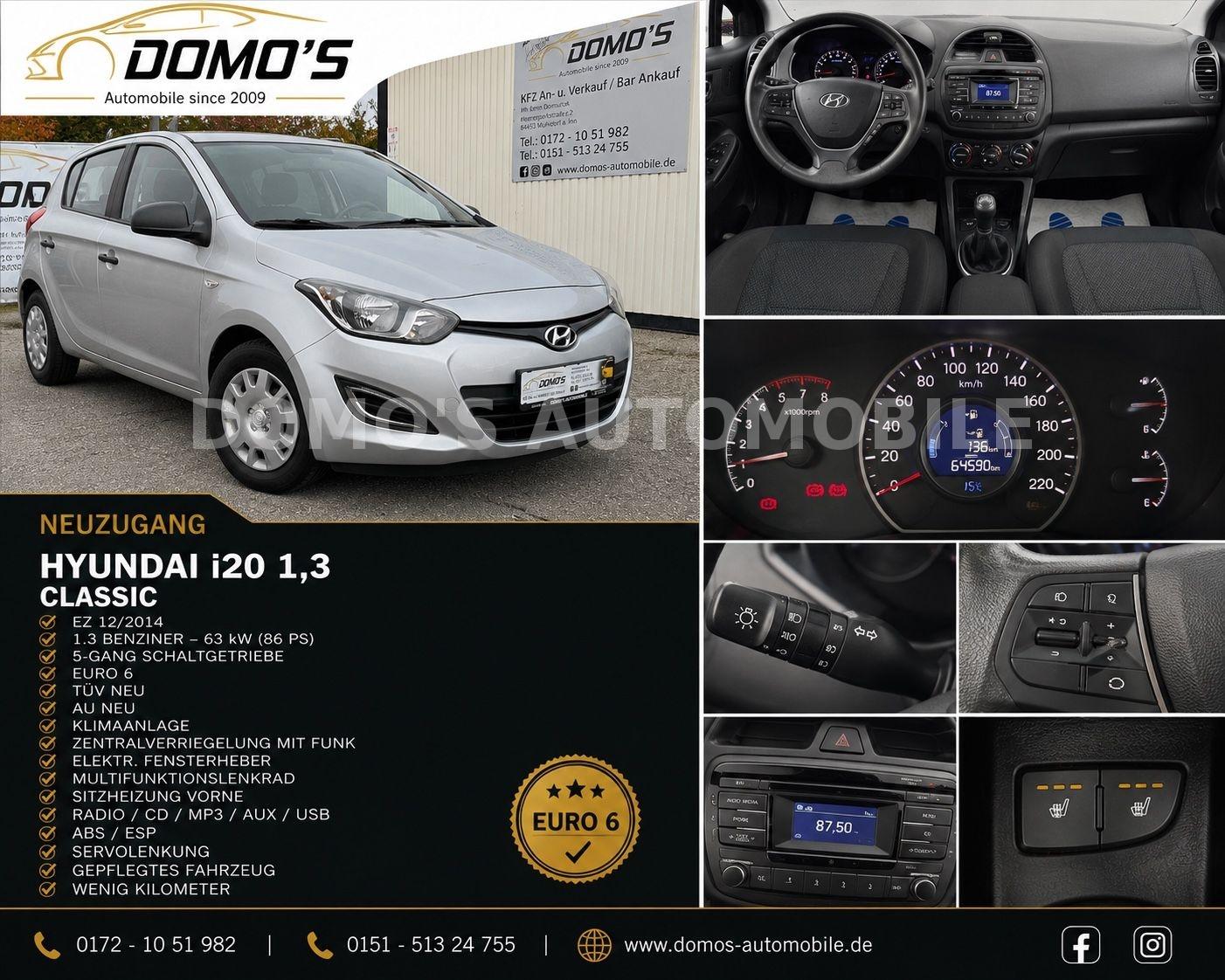 Hyundai i20 1,3 "Classic" Euro6/TÜV/AU Neu