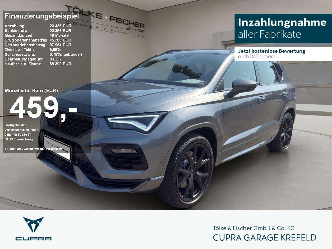Cupra Ateca 2.0 TSI 4Drive VZ DCC ACC AHK AUT Kam. 360