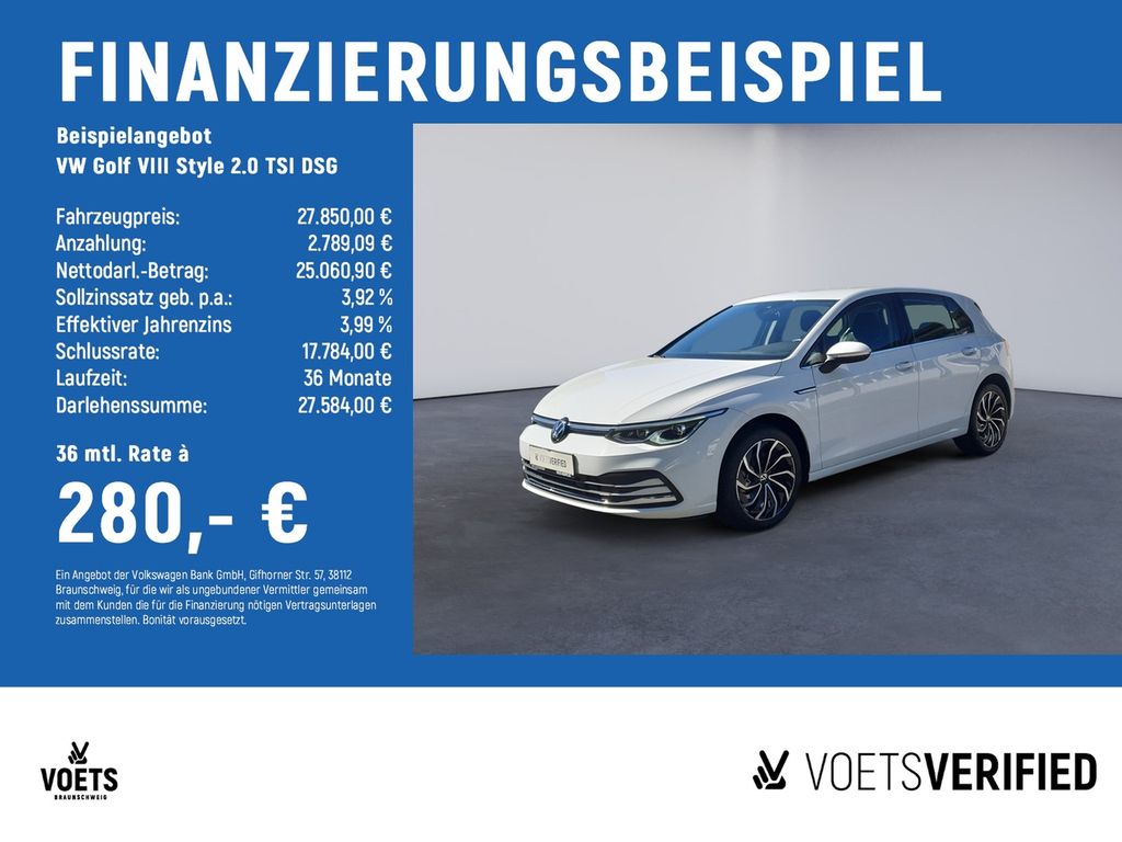 Golf VIII Style 2.0 TSI DSG RearView+LED+NAVI