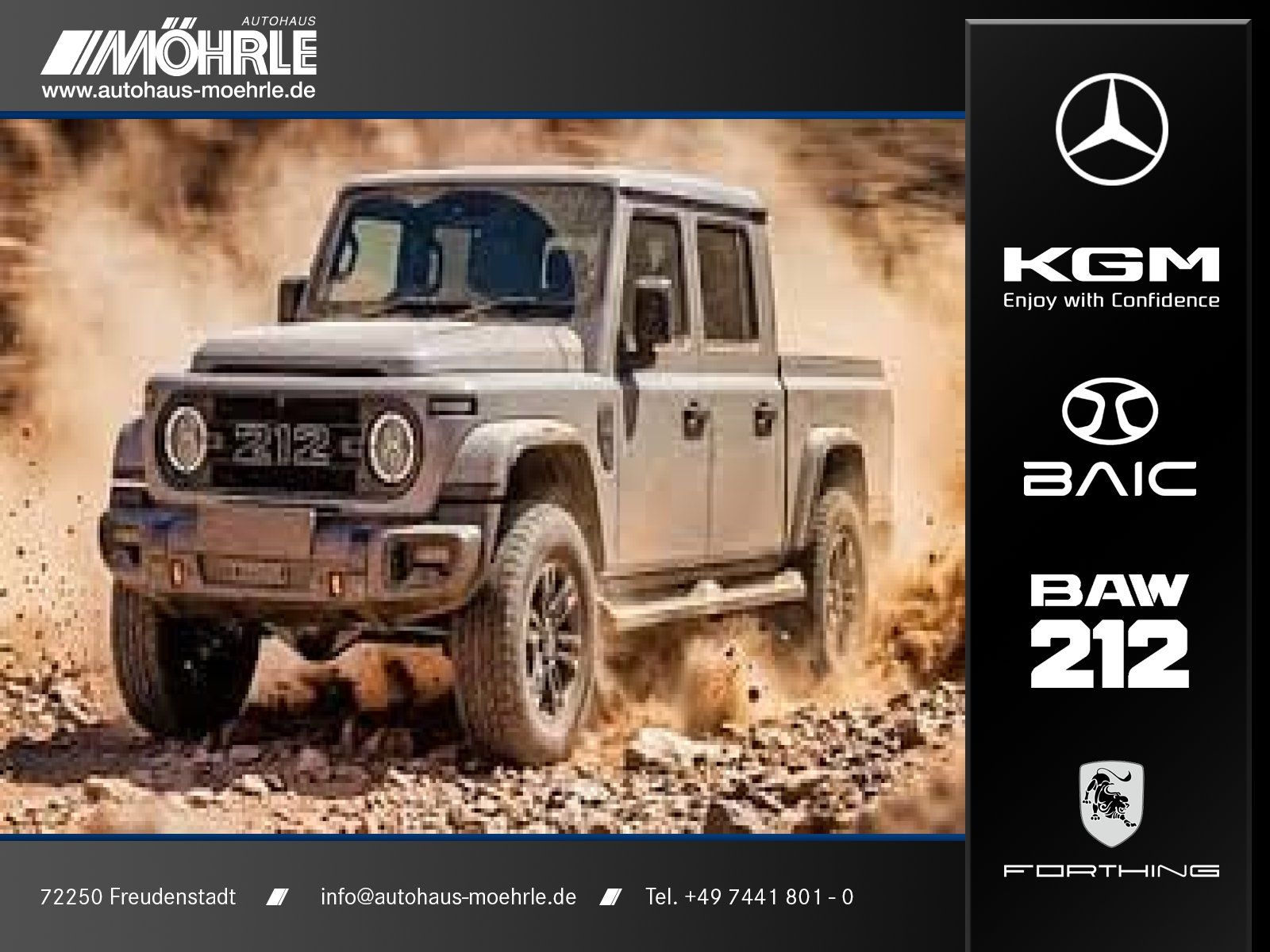 BAW 212 Pickup 2.3 Diesel 4WD 360° Kamera LED PDC