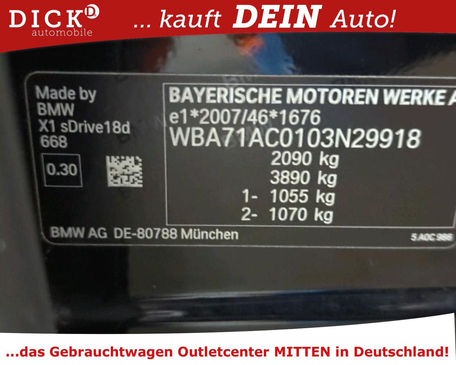 Fahrzeugabbildung BMW X1 sDr 18d NAVI/SHZ/TEMPOMAT/KLIMAAUT/PDC/8Fa