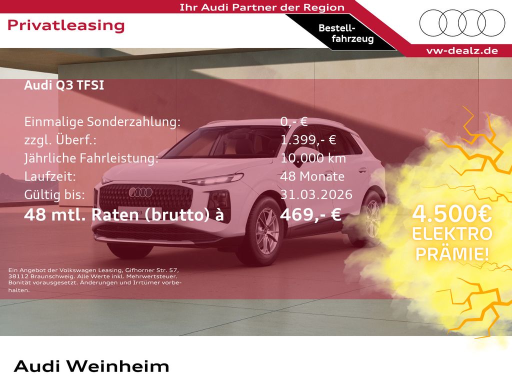 Q3 SUV e-Hybrid E-Förderung als Anzahlung