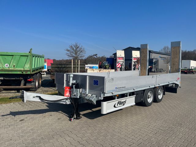 Fliegl TPS 118 Bau mit Heckan Tandem Plattf Rampen -109