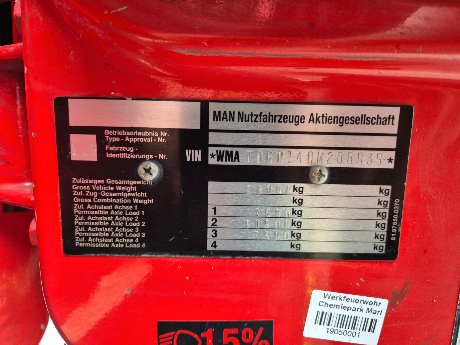 Fahrzeugabbildung MAN FE 26.360 LF 8 Löschfahrzeug