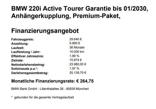 BMW Active 220i Active Tourer Garantie bis 01/2030, Anhänge, миниатюра 3