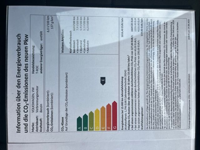 Fahrzeugabbildung Volkswagen T-Roc 1.5 TSI DSG STYLE GJR AHK NAVI IQ.DRIVE