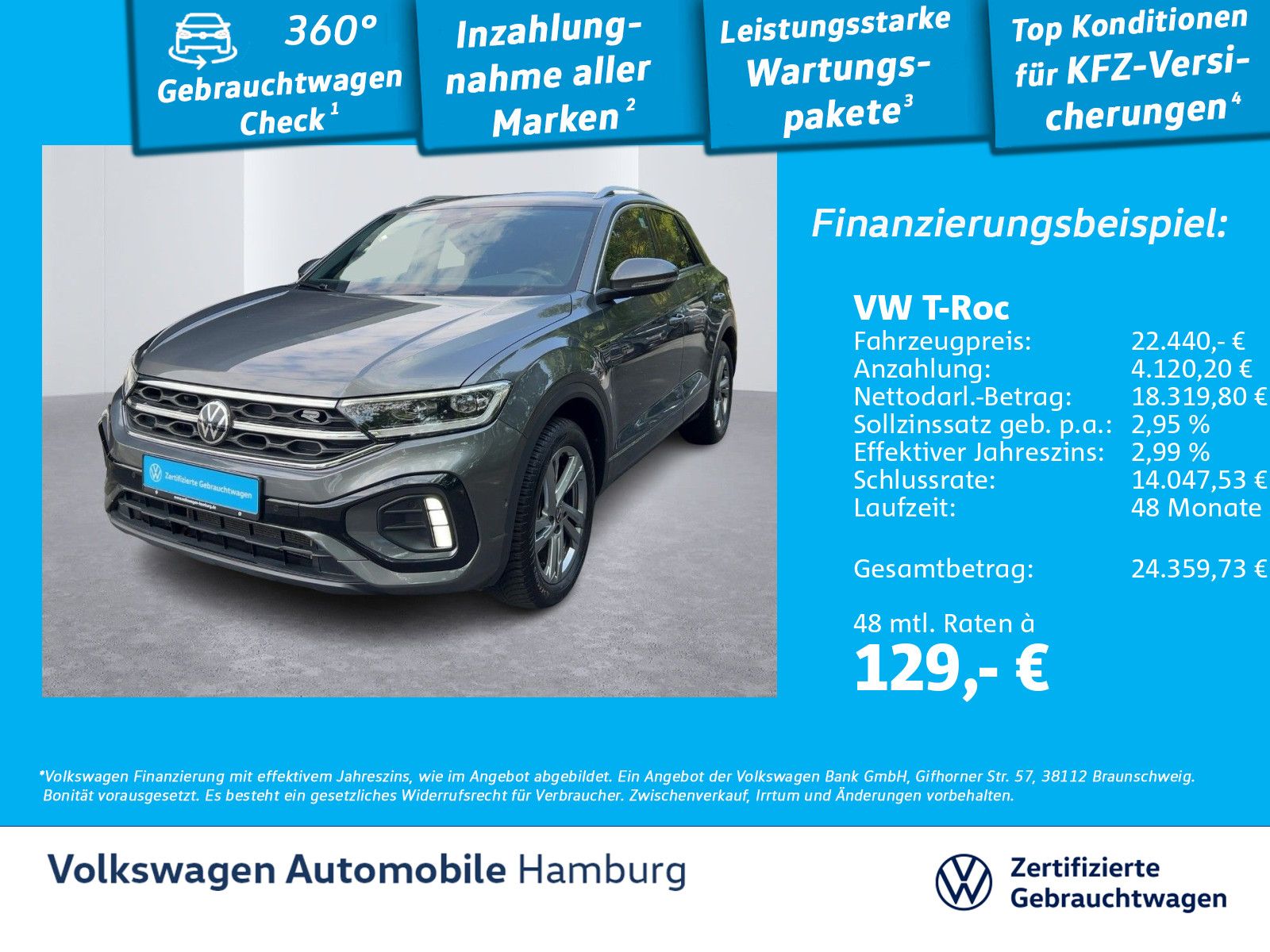 Volkswagen T-Roc R-Line 1.0 TSI Sitzheizung CarPlay PDC foto 2