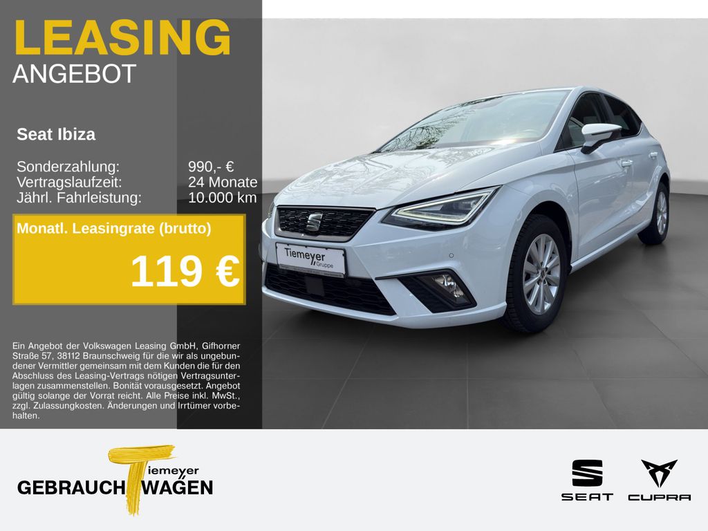 Abbildung Leasingangebot Seat Ibiza 1.0 TSI STYLE NAVi ACC SITZH PDC+ GJR