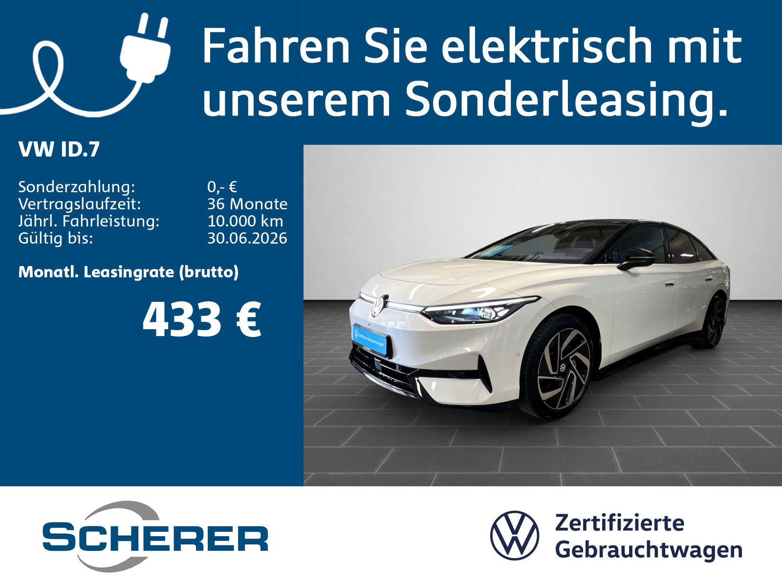 Volkswagen ID.7 Pro 77 kWh, Wärmep., Navi, Sitzh., BlackSty