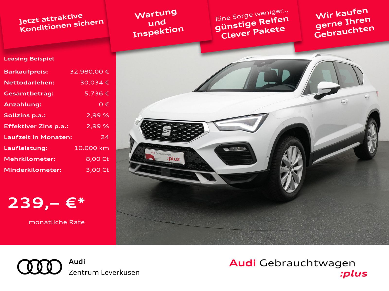 Seat Ateca Xperience DSG CARPLAY LED PDC ACC NAVI KAM