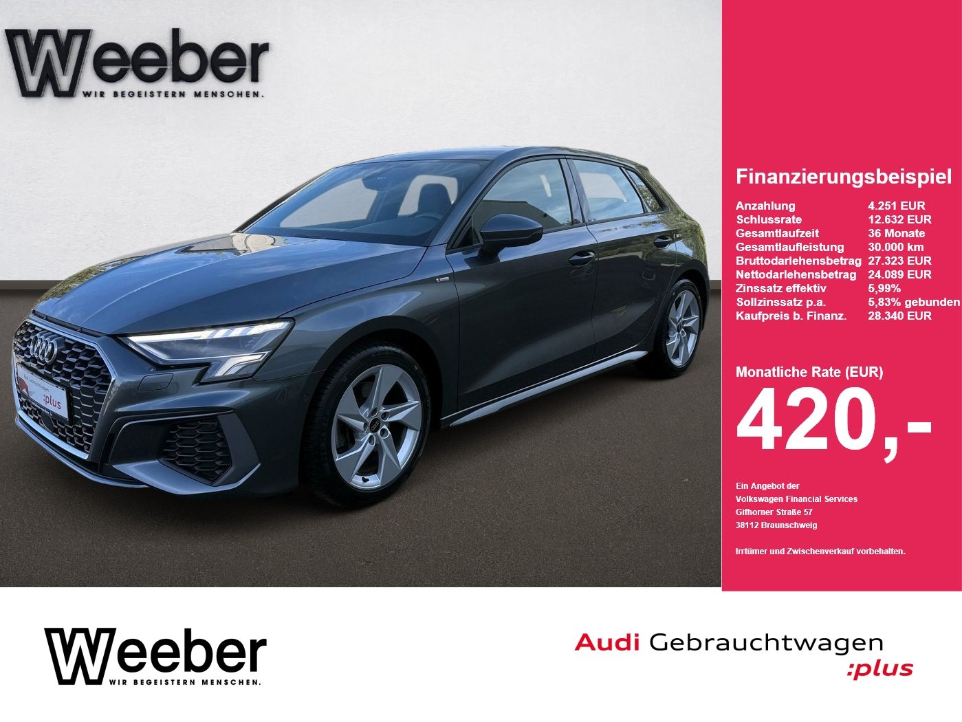 Audi A3 Sportback quattro S line *KAMERA*SHZ*LED*