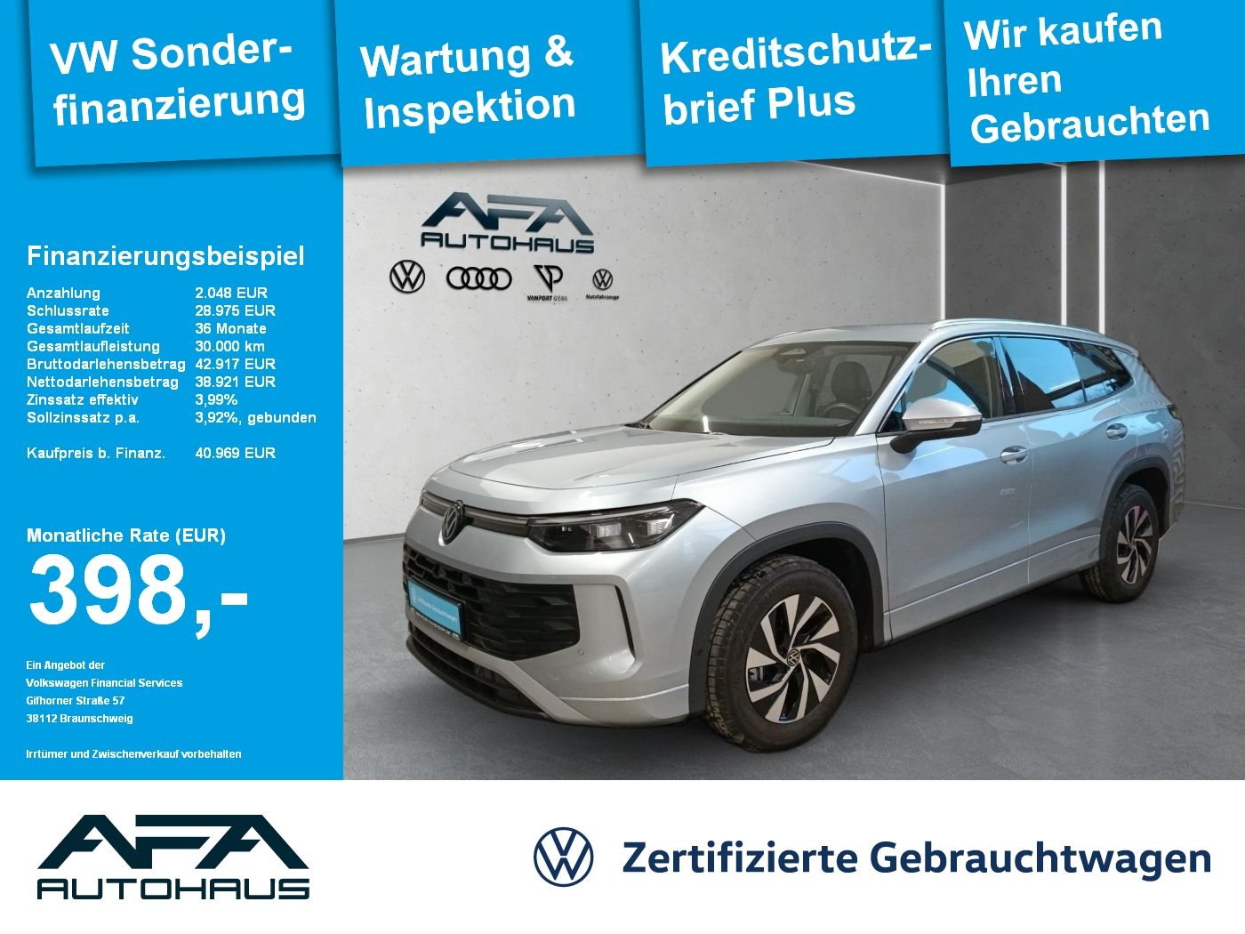 Volkswagen Tayron 2.0 TDI LIFE DSG AHK*LED*RFK*ACC*App-Con.