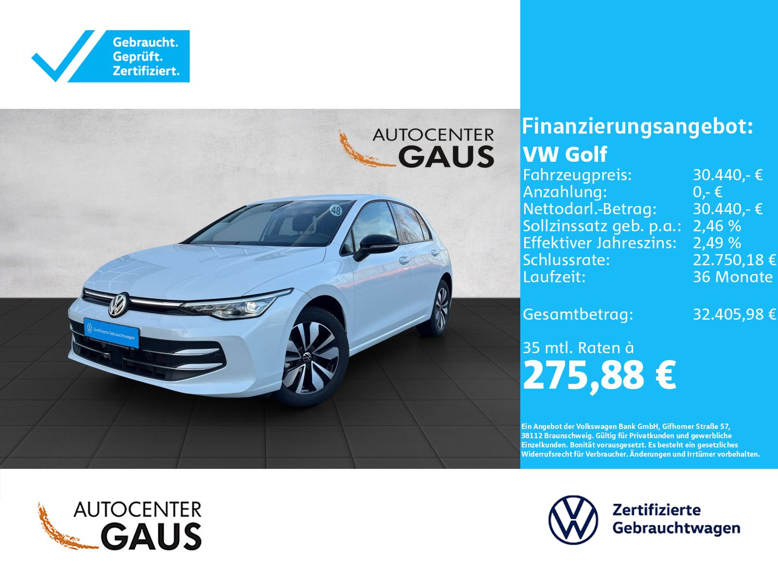 Golf VIII Goal 2.0 TDI DSG AHK*Navi*Kamera