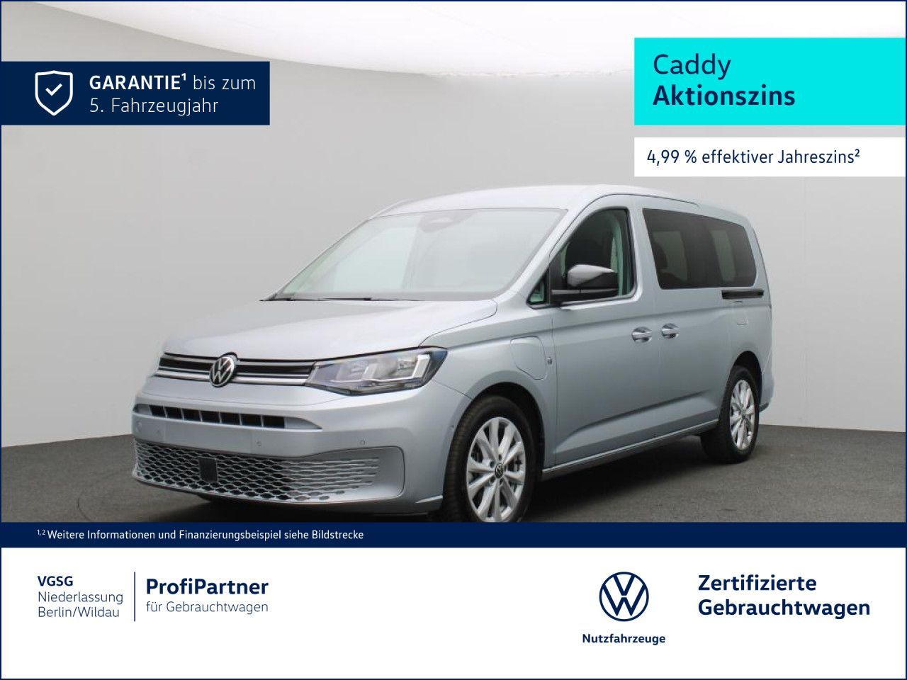 Volkswagen Caddy Maxi Life 5-Sitzer Navi AHK GJR RFK Klima