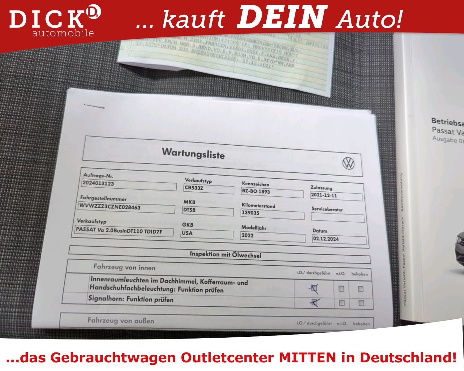 Fahrzeugabbildung Volkswagen Passat Var. 2.0d DSG LED/NAVI/ACC/MASS/AHK/8Fa