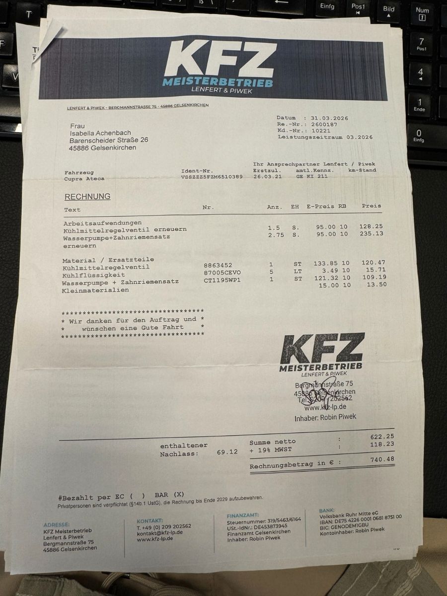 Fahrzeugabbildung CUPRA Ateca 2.0 TSI 4Drive  "CarGarantie bis 07/2029"