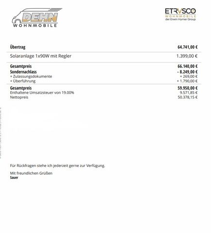 Etrusco CV 600 DB 8.249,00 € Sondernachlass!