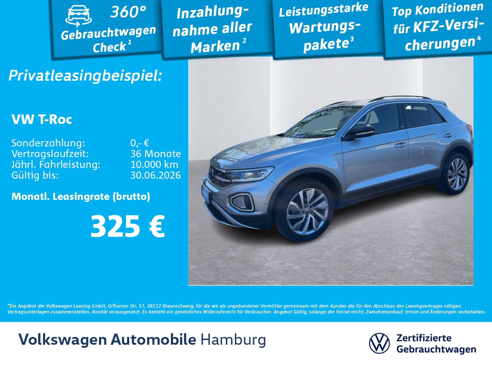 Volkswagen T-Roc 1.5 l TSI Life DSG LED Navi AHK App Kamera