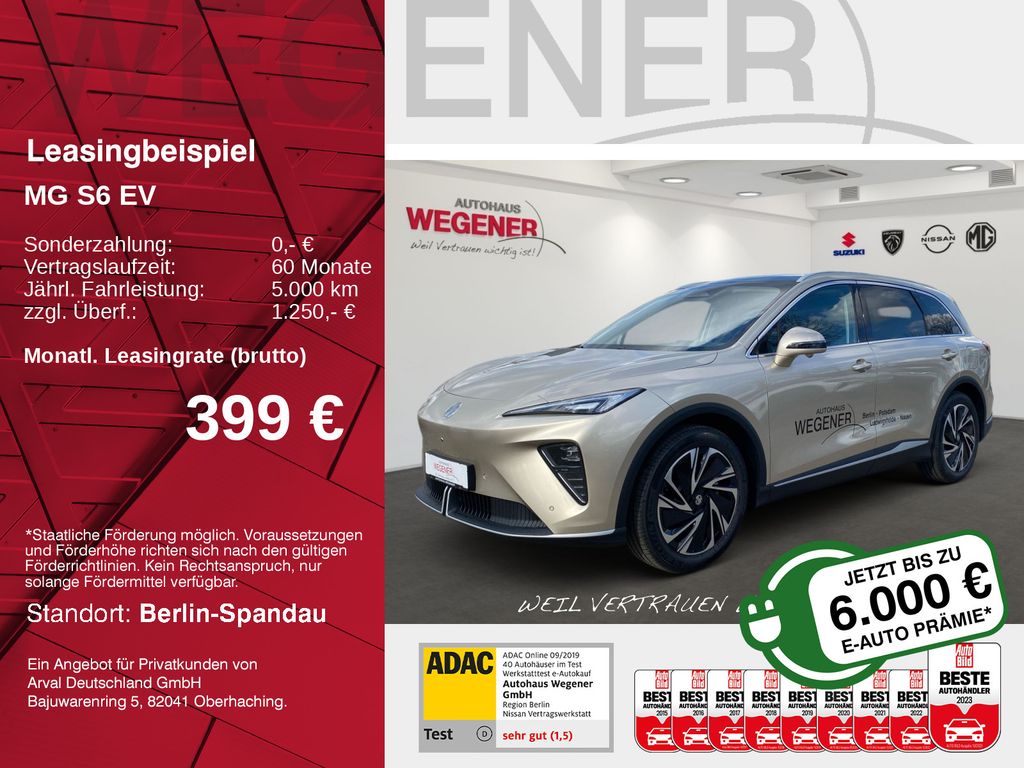MGS6 EV Luxury RWD*HUD*360*PANO*Sitzklima*Ambi*