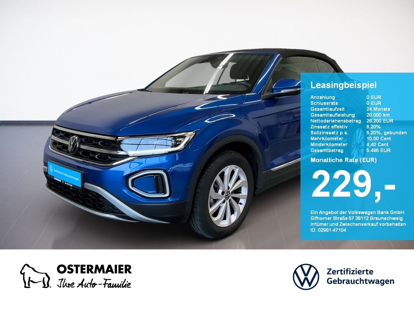 Volkswagen T-Roc Cabriolet STYLE 1.0TSI 116PS STDHZG.NAVI.L