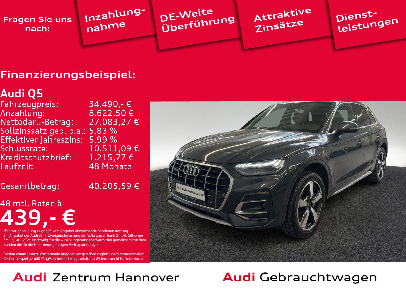 Audi Q5 advanced 50 TFSI e quattro Kamera Navi virtua